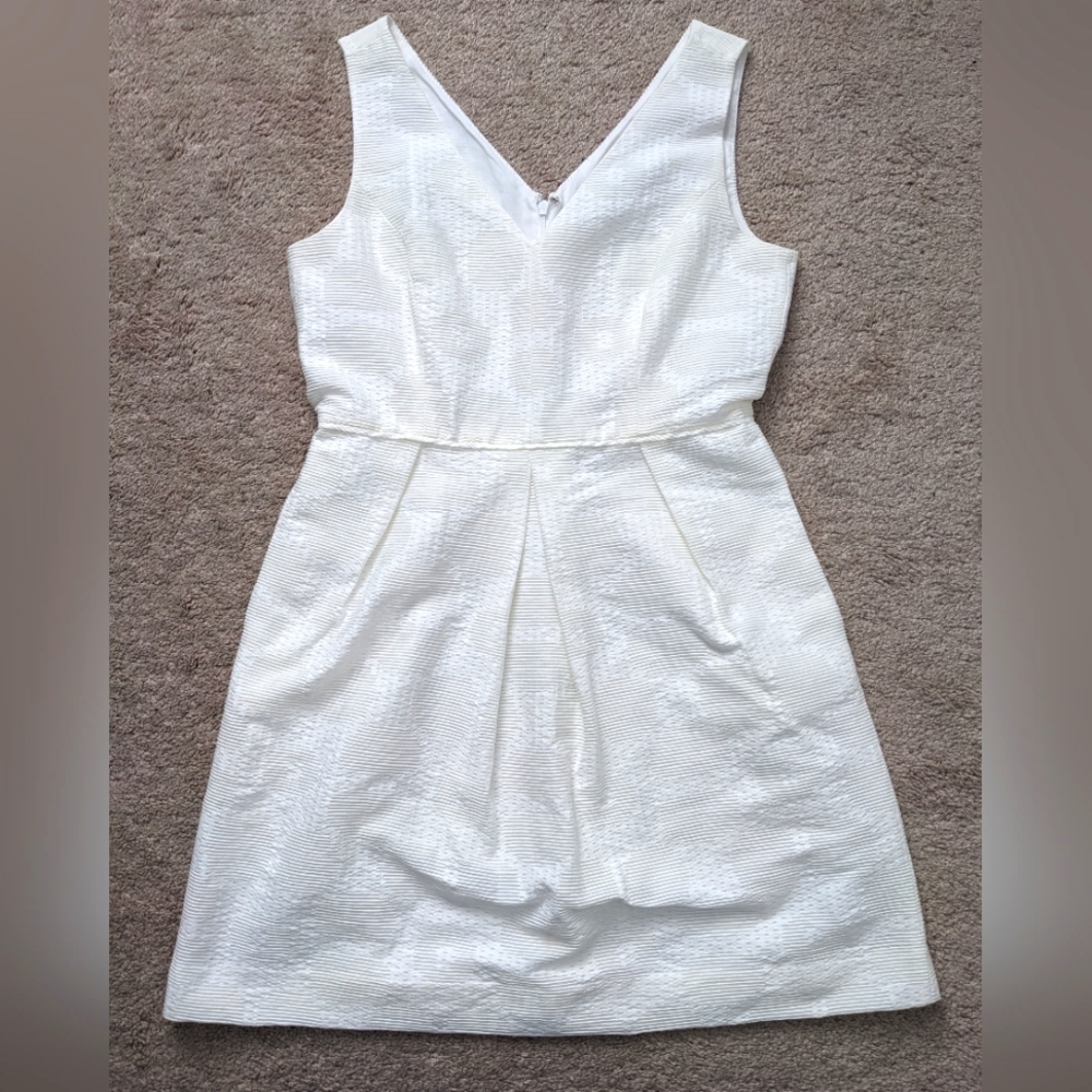NWT J.Crew  V Neck dress White Size 8